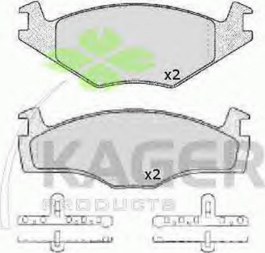 Kager 35-0072 - Гальмівні колодки, дискові гальма autocars.com.ua