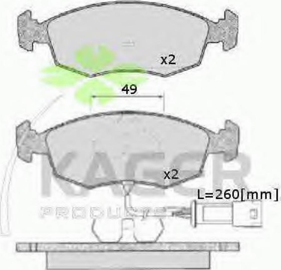 Kager 350073 - Тормозные колодки, дисковые, комплект avtokuzovplus.com.ua