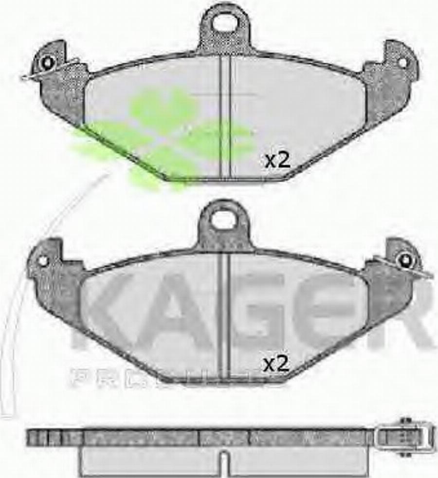 Kager 35-0086 - Тормозные колодки, дисковые, комплект avtokuzovplus.com.ua