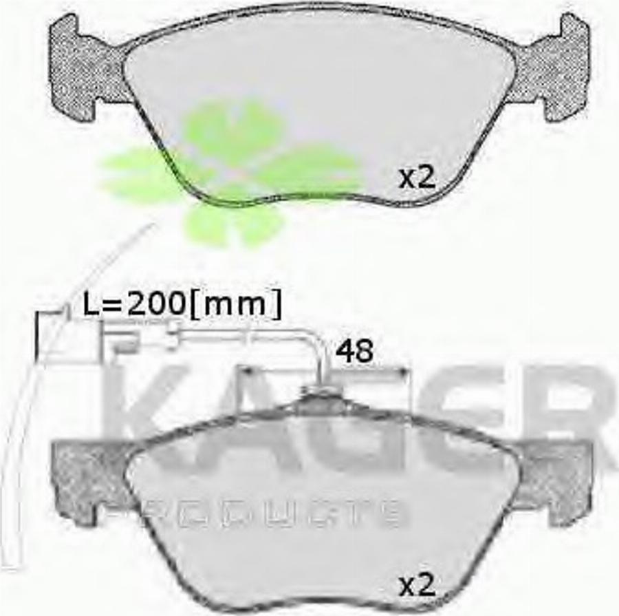 Kager 35-0088 - Гальмівні колодки, дискові гальма autocars.com.ua