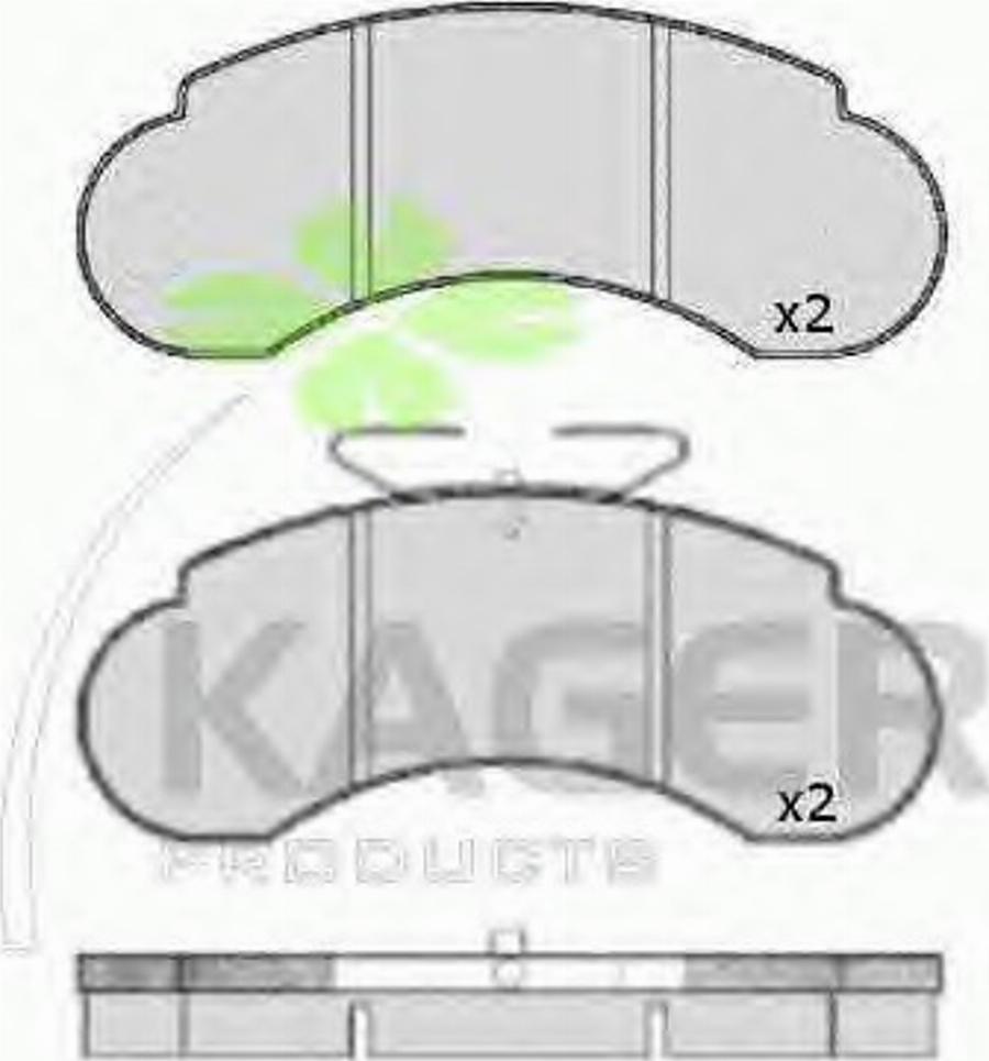 Kager 35-0114 - Тормозные колодки, дисковые, комплект avtokuzovplus.com.ua