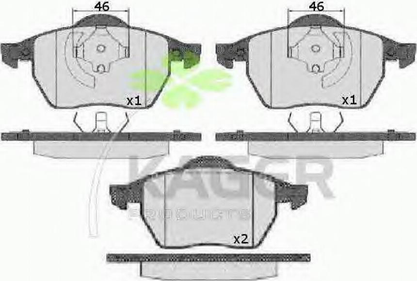 Kager 35-0116 - Тормозные колодки, дисковые, комплект avtokuzovplus.com.ua