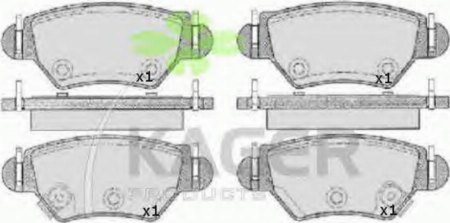 Kager 35-0126 - Гальмівні колодки, дискові гальма autocars.com.ua