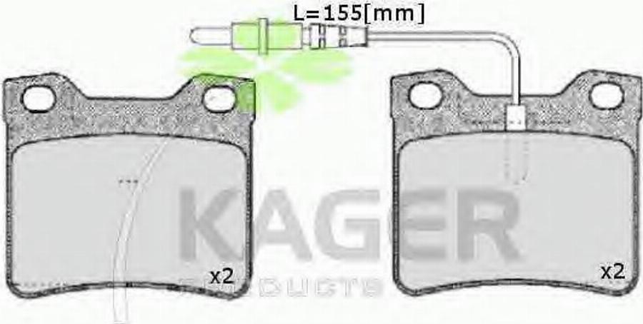 Kager 35-0130 - Тормозные колодки, дисковые, комплект autodnr.net