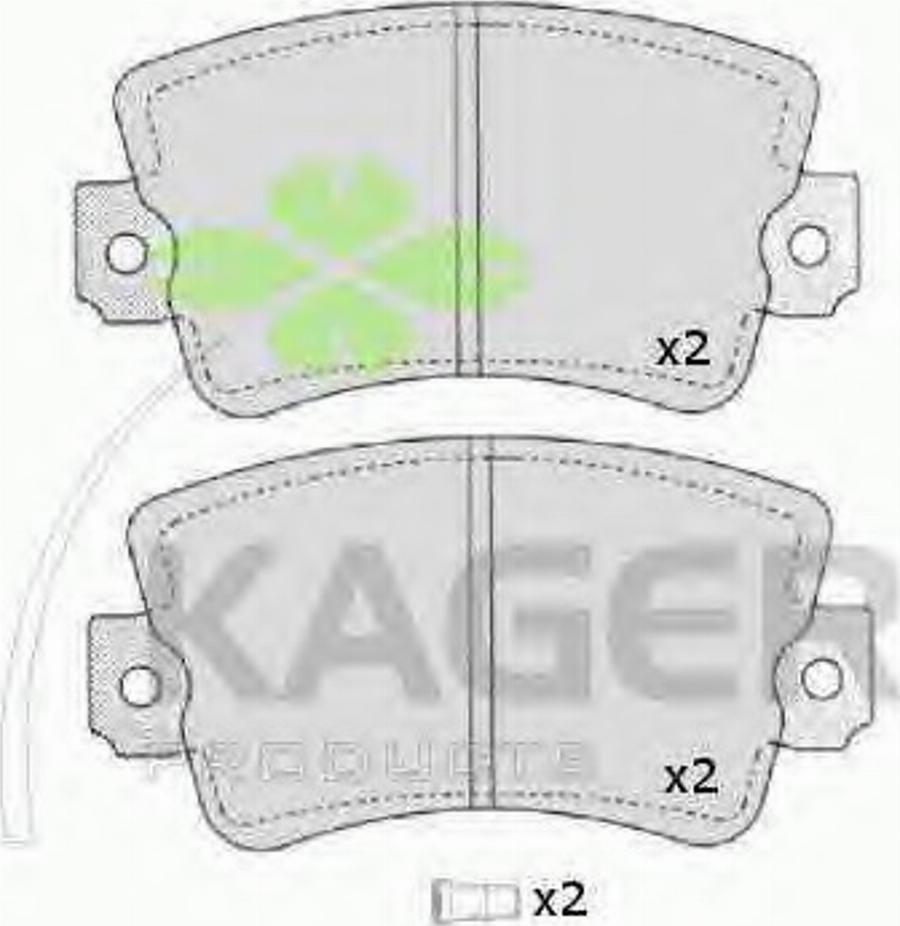 Kager 35-0148 - Тормозные колодки, дисковые, комплект avtokuzovplus.com.ua