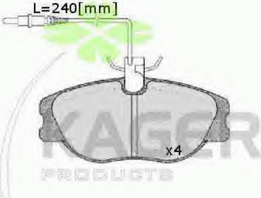 Kager 35-0174 - Тормозные колодки, дисковые, комплект avtokuzovplus.com.ua