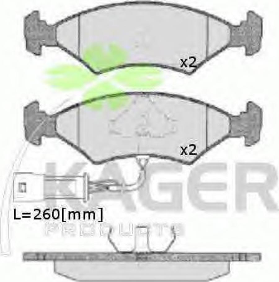 Kager 35-0181 - Тормозные колодки, дисковые, комплект avtokuzovplus.com.ua