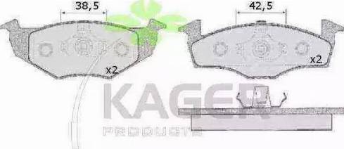 Kager 35-0184 - Гальмівні колодки, дискові гальма autocars.com.ua