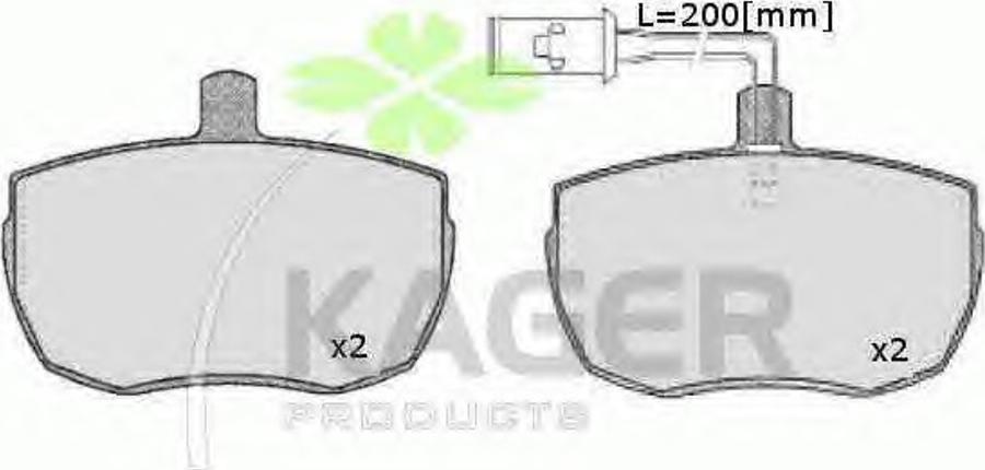 Kager 35-0189 - Тормозные колодки, дисковые, комплект avtokuzovplus.com.ua