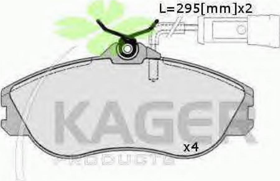 Kager 35-0197 - Тормозные колодки, дисковые, комплект autodnr.net