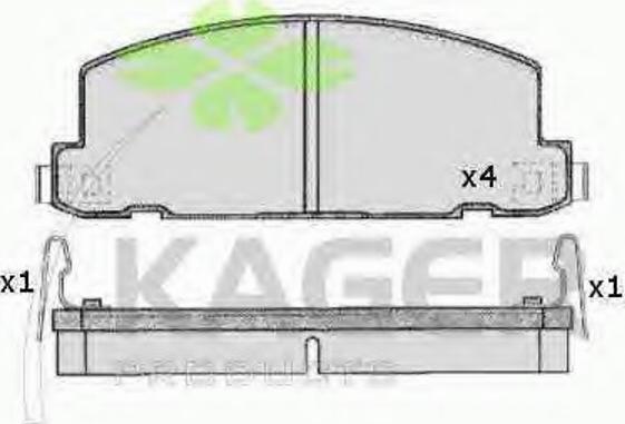 Kager 35-0219 - Гальмівні колодки, дискові гальма autocars.com.ua