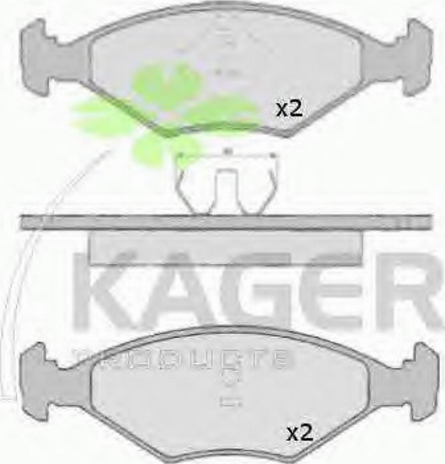 Kager 35-0225 - Тормозные колодки, дисковые, комплект avtokuzovplus.com.ua