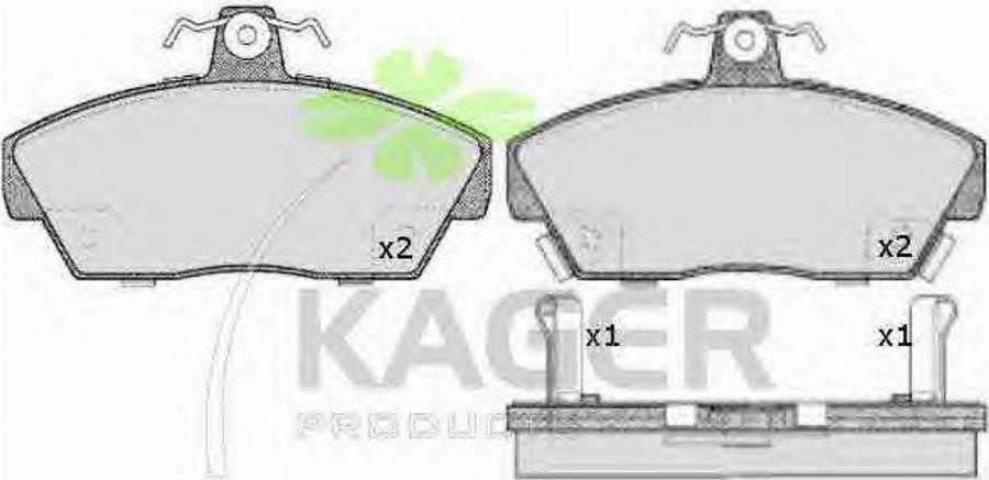 Kager 35-0263 - Тормозные колодки, дисковые, комплект avtokuzovplus.com.ua