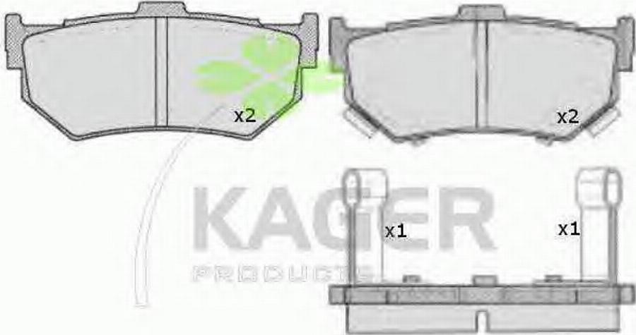 Kager 35-0293 - Гальмівні колодки, дискові гальма autocars.com.ua