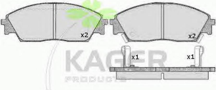 Kager 35-0300 - Тормозные колодки, дисковые, комплект autodnr.net