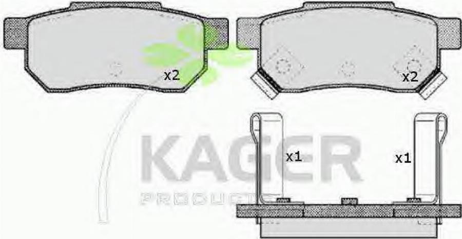 Kager 35-0301 - Гальмівні колодки, дискові гальма autocars.com.ua