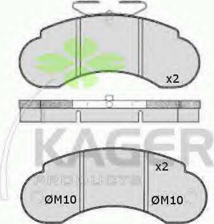 Kager 35-0315 - Тормозные колодки, дисковые, комплект avtokuzovplus.com.ua