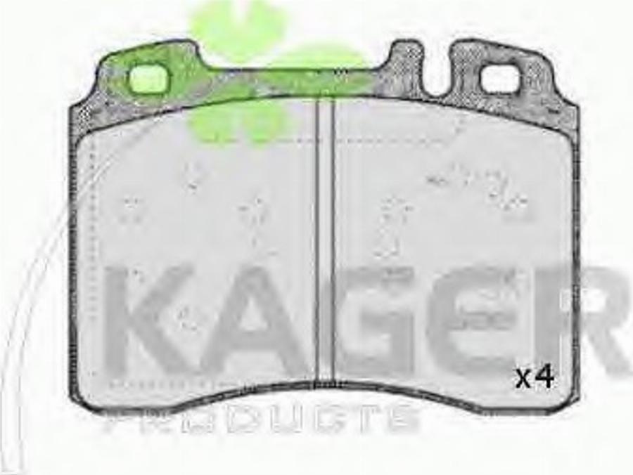 Kager 350318 - Тормозные колодки, дисковые, комплект avtokuzovplus.com.ua