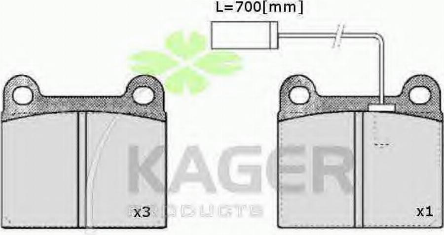 Kager 35-0367 - Тормозные колодки, дисковые, комплект autodnr.net