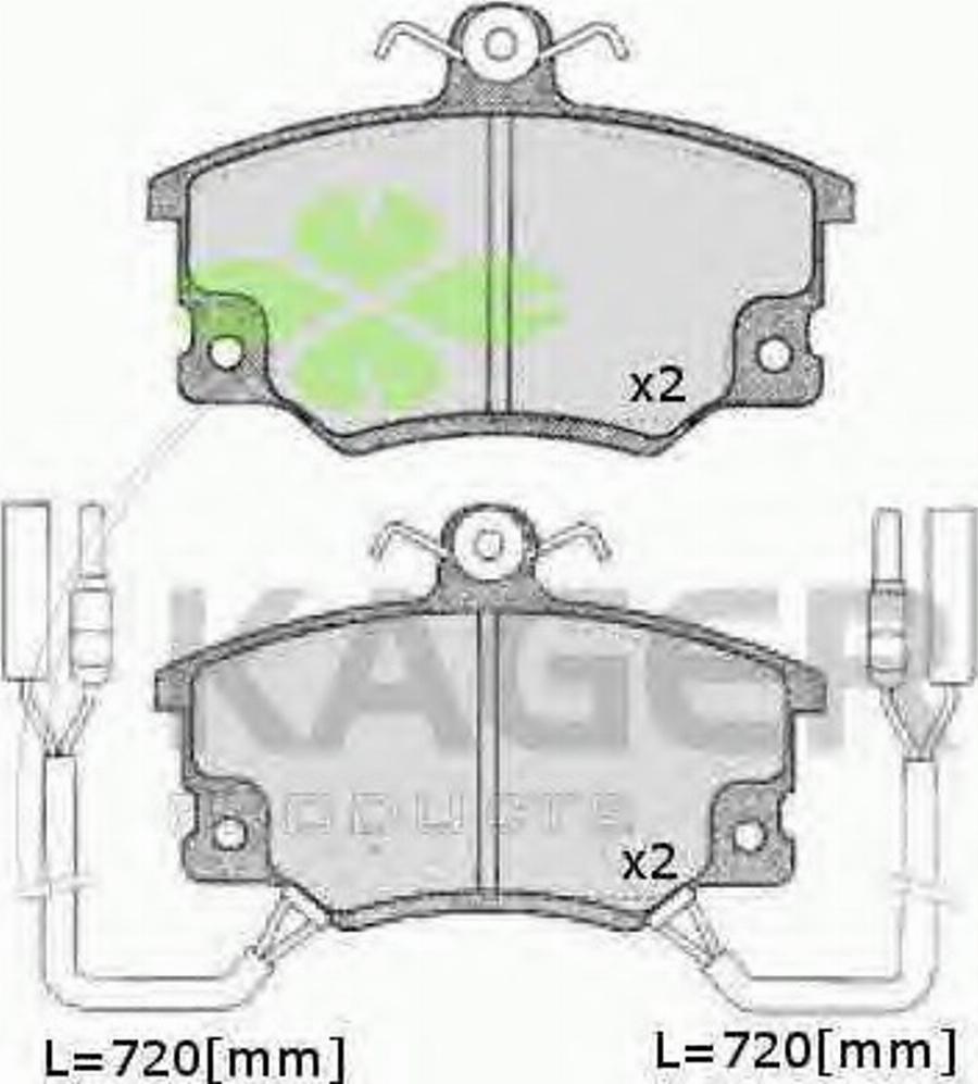 Kager 35-0451 - Гальмівні колодки, дискові гальма autocars.com.ua