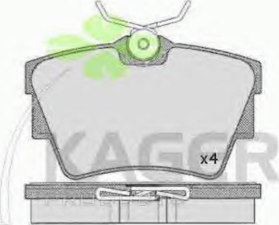 Kager 35-0464 - Тормозные колодки, дисковые, комплект avtokuzovplus.com.ua