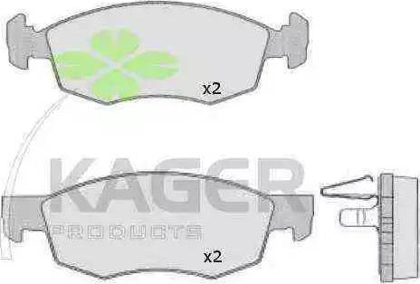 Kager 350487 - Тормозные колодки, дисковые, комплект avtokuzovplus.com.ua