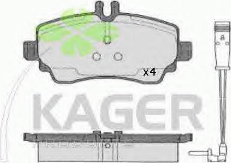 Kager 35-0505 - Гальмівні колодки, дискові гальма autocars.com.ua