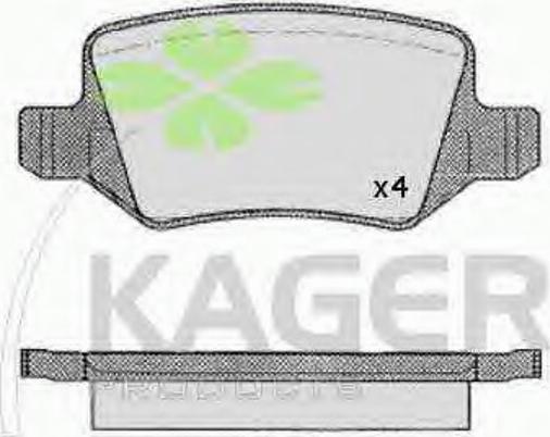 Kager 350526 - Гальмівні колодки, дискові гальма autocars.com.ua