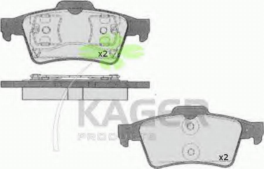 Kager 35-0534 - Тормозные колодки, дисковые, комплект avtokuzovplus.com.ua