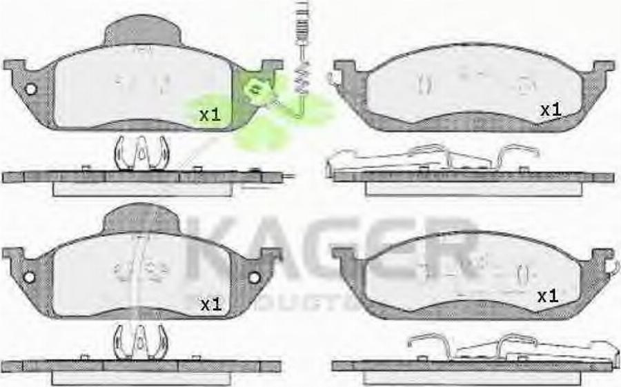 Kager 35-0568 - Гальмівні колодки, дискові гальма autocars.com.ua