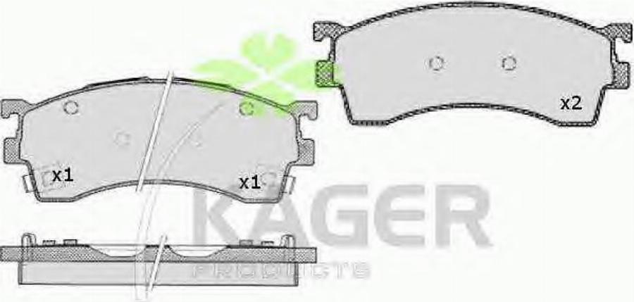 Kager 35-0570 - Тормозные колодки, дисковые, комплект avtokuzovplus.com.ua