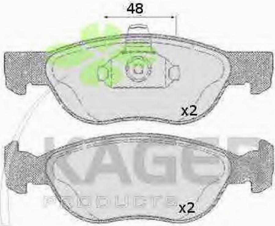 Kager 350627 - Тормозные колодки, дисковые, комплект avtokuzovplus.com.ua