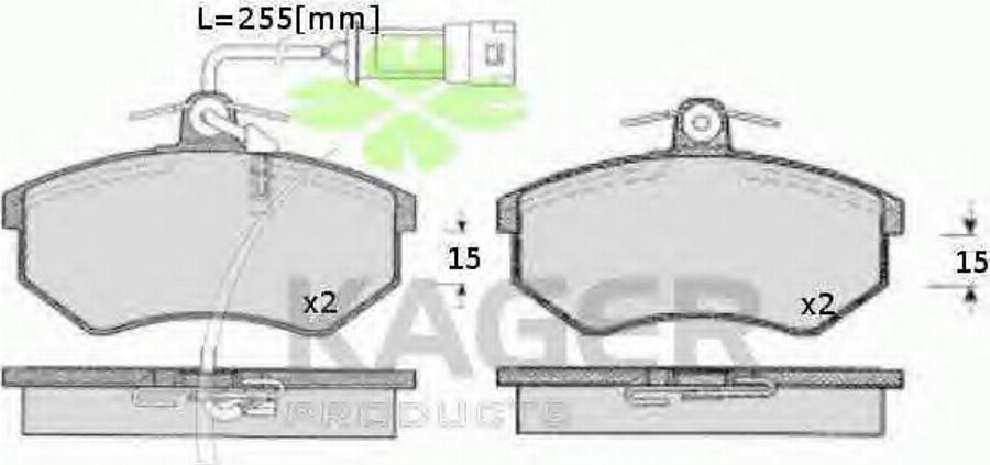 Kager 35-0637 - Тормозные колодки, дисковые, комплект autodnr.net