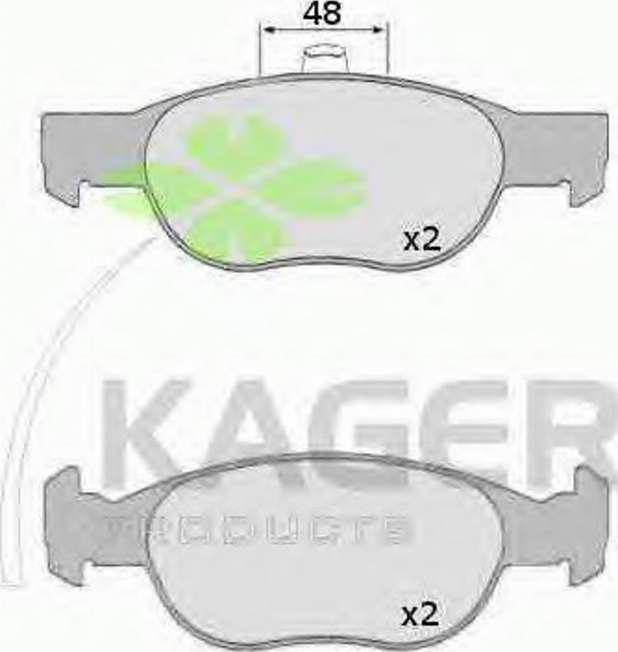 Kager 35-0641 - Тормозные колодки, дисковые, комплект avtokuzovplus.com.ua