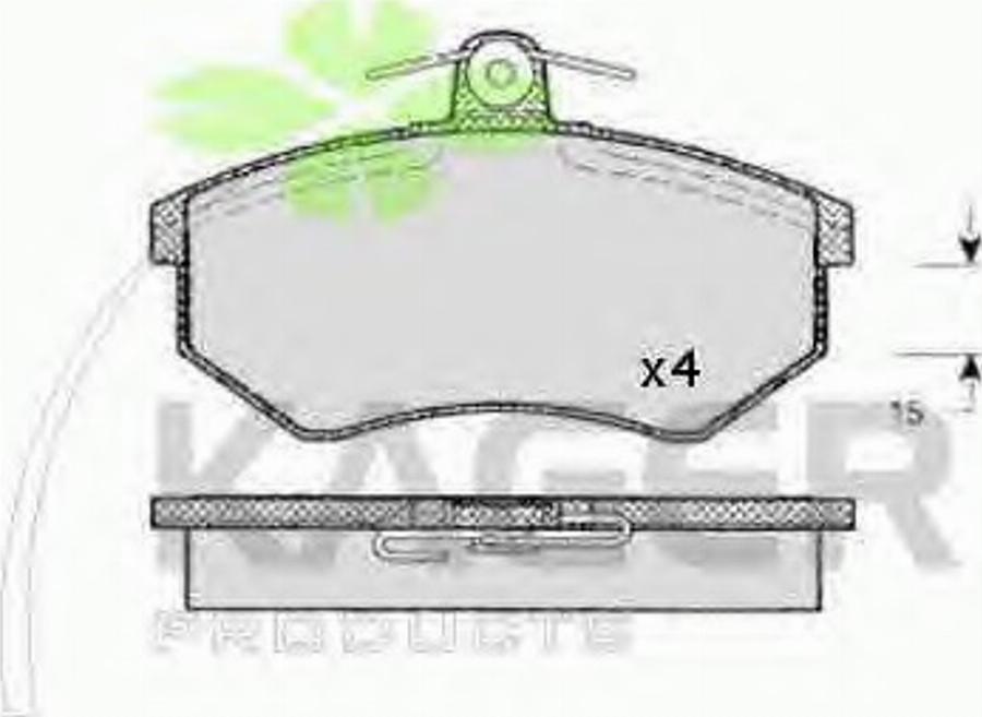 Kager 35-0647 - Тормозные колодки, дисковые, комплект avtokuzovplus.com.ua