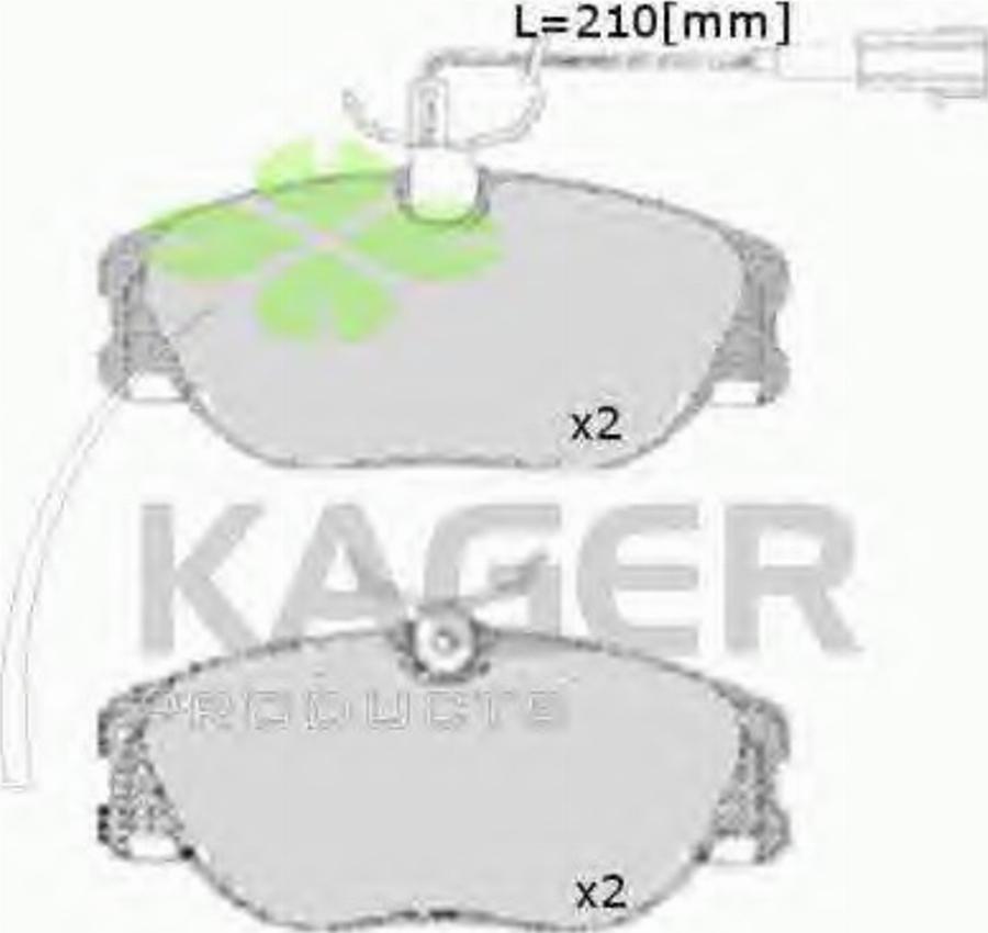 Kager 35-0688 - Тормозные колодки, дисковые, комплект avtokuzovplus.com.ua