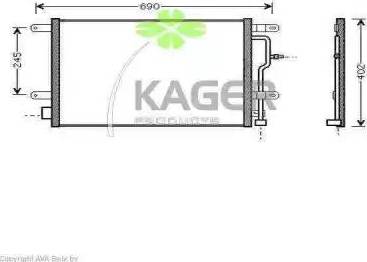 Kager 945013 - Конденсатор, кондиціонер autocars.com.ua
