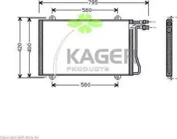 Kager 945200 - Конденсатор, кондиціонер autocars.com.ua