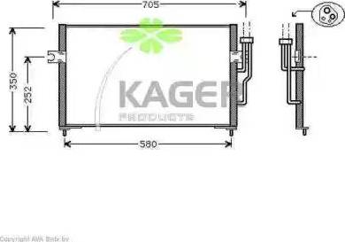 Kager 945230 - Конденсатор, кондиціонер autocars.com.ua