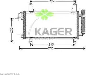 Kager 945248 - Конденсатор, кондиціонер autocars.com.ua