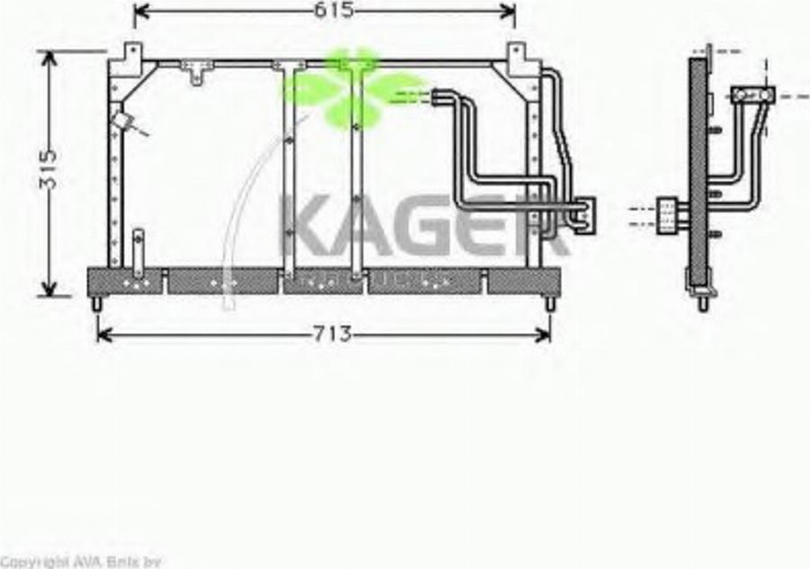 Kager 94-5253 - Конденсатор кондиционера avtokuzovplus.com.ua