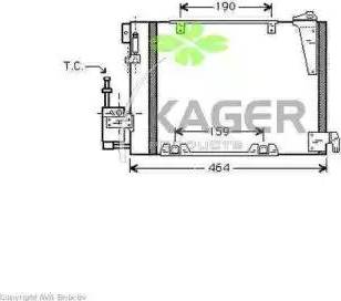 Kager 945259 - Конденсатор, кондиціонер autocars.com.ua