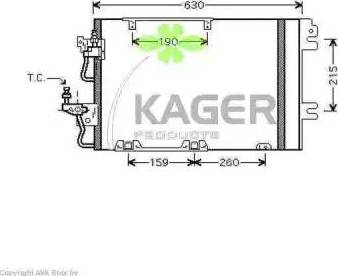 Kager 945273 - Конденсатор кондиционера avtokuzovplus.com.ua