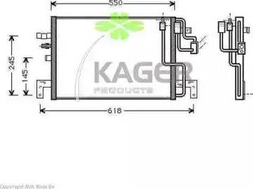 Kager 945339 - Конденсатор кондиционера avtokuzovplus.com.ua