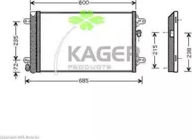 Kager 945402 - Конденсатор кондиционера avtokuzovplus.com.ua