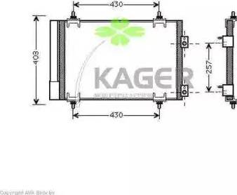 Kager 945791 - Конденсатор, кондиціонер autocars.com.ua