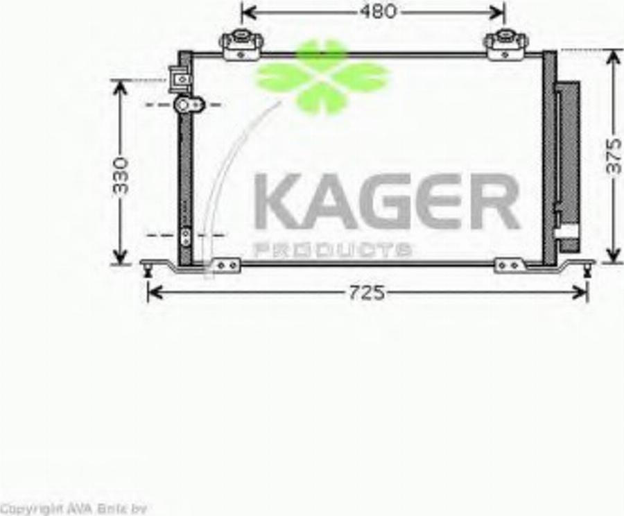 Kager 945862 - Конденсатор кондиционера avtokuzovplus.com.ua