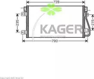 Kager 946101 - Конденсатор, кондиціонер autocars.com.ua