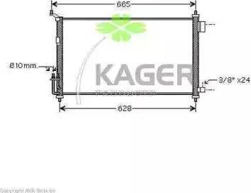 Kager 946128 - Конденсатор кондиционера avtokuzovplus.com.ua