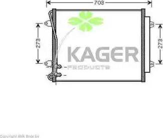 Kager 946183 - Конденсатор, кондиціонер autocars.com.ua